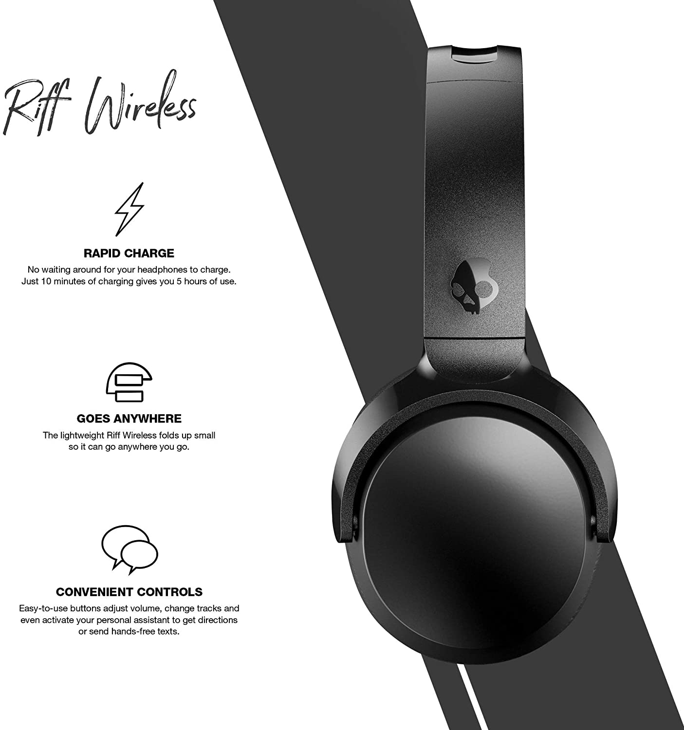 Skullcandy Riff Wireless™ On-Ear 12 Hours Battery Life Bluetooth Headphone