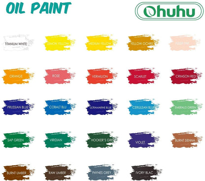 Ohuhu Art Paints 24-Pc Non Toxic 12ml Oil-Based Paint Set Y30-80700-04