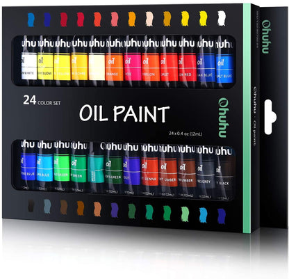 Ohuhu Art Paints 24-Pc Non Toxic 12ml Oil-Based Paint Set Y30-80700-04