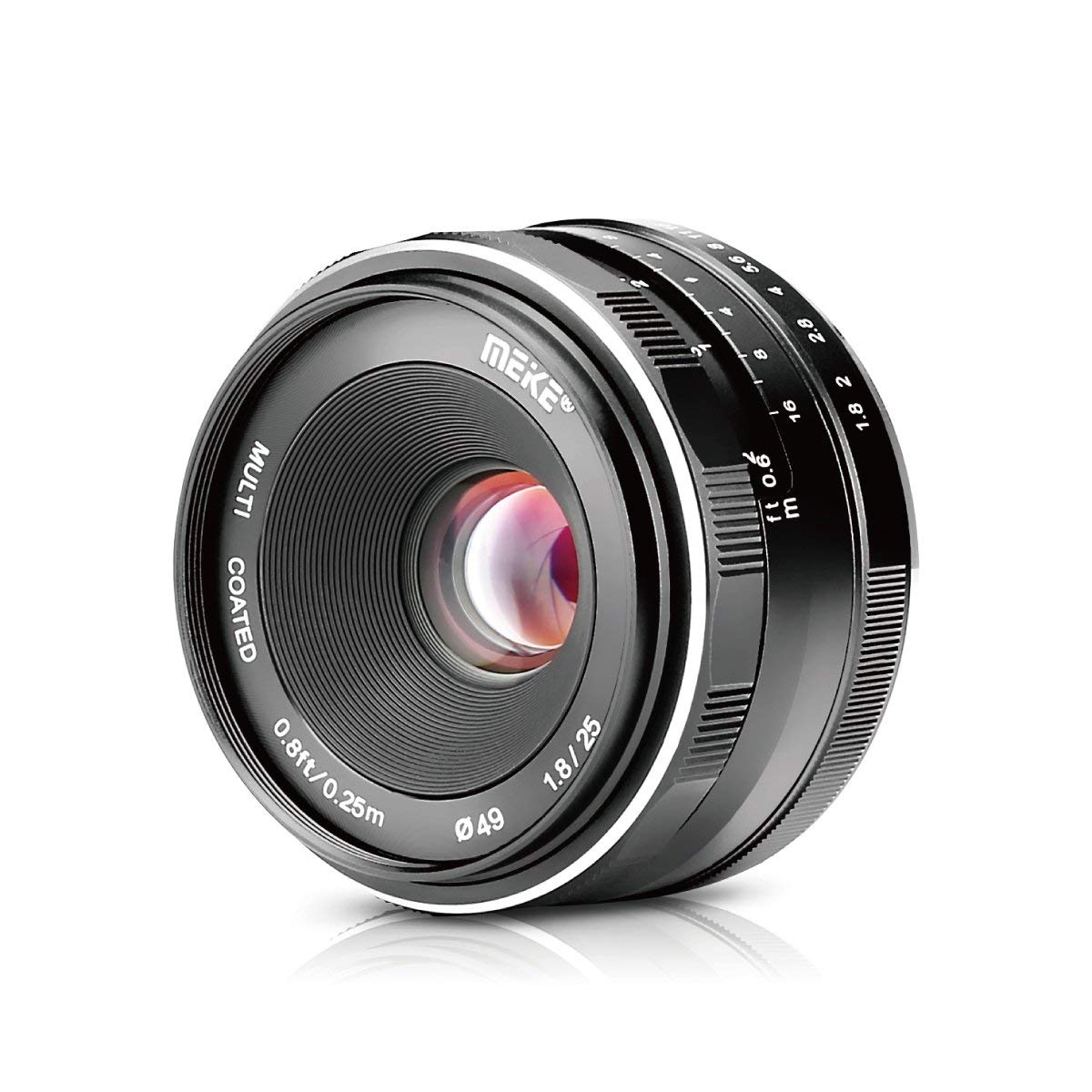 Meike 25mm f/1.8 Large Aperture Wide Angle Lens Manual Focus Lens for Canon EOS-M Mount Mirrorless Cameras