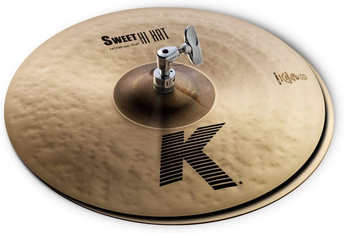 Zildjian K Sweet 14" Brass HiHats Cymbals with Deep Solid Tones for Drums | K0720