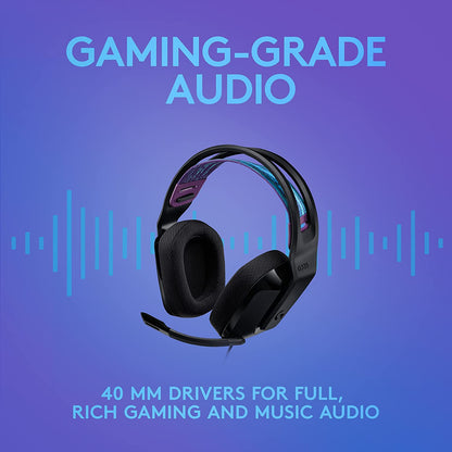 Logitech G335 Wired Gaming Headset with 3.5 mm Audio Jack for PC, Xbox, PlayStation and Mobile Device (Black, White)