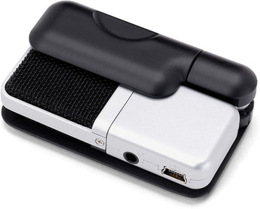 [CLEARANCE] Samson Go Mic Clip-on Portable Dual Condenser Microphone with USB Mini-B and 3.5mm Jack Interface for Music Field Recording & Podcasting | ESAGOMIC