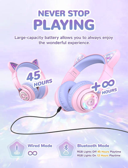 [CLEARANCE] iClever BTH13 Bluetooth 5.0 Headphones with 3 setting Volume Limiter Features and up to 45H Playtime for Kids 3-16yrs old C04-2083N-01