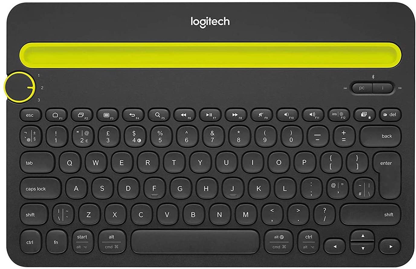 Logitech K480 Bluetooth Multi-Device Keyboard K480 Works with Windows and Mac Computers, Android and iOS Tablets and Smartphones