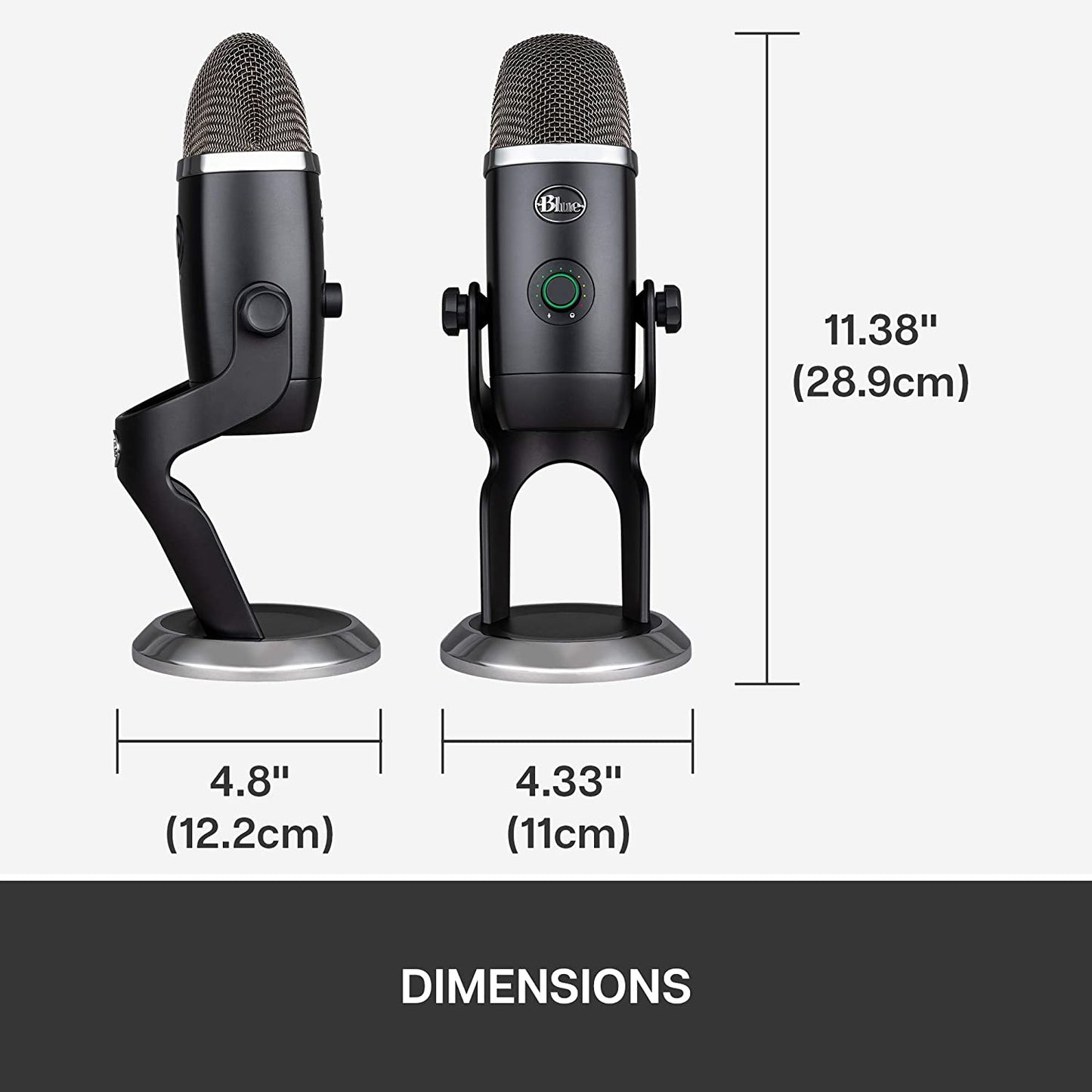 Blue Yeti X Blackout Edition Multi Patterned Professional USB Microphone with 4-Capsule Array, Smart Knob Support and High-Res LED Metering