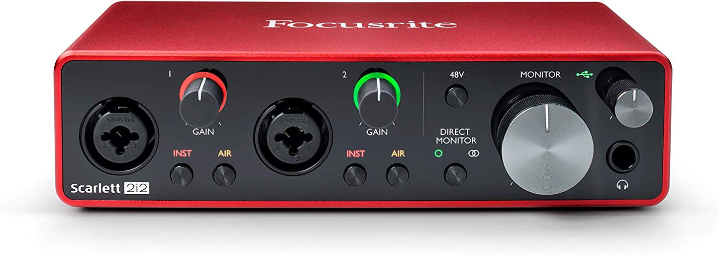 Focusrite Scarlett 2i2 2x2 USB Audio Interface (3rd Generation) For Singer Songwriters & Guitarist