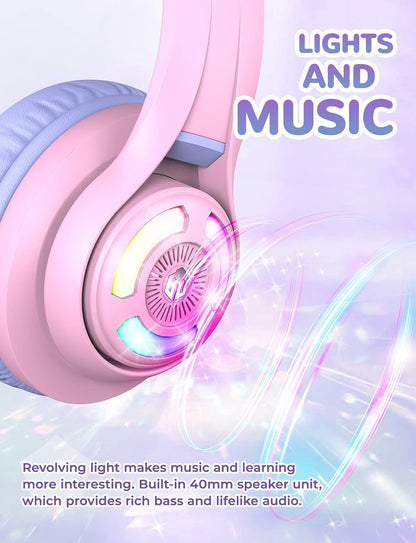 [CLEARANCE] iClever BTH13 Bluetooth 5.0 Headphones with 3 setting Volume Limiter Features and up to 45H Playtime for Kids 3-16yrs old C04-2083N-01