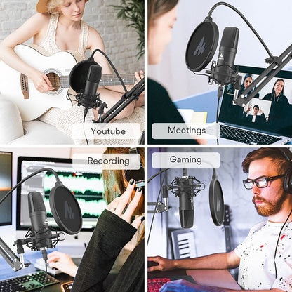 [CLEARANCE] Maono AU-A04 PLUS A04 PLUS Plug and Play Podcast USB Condenser Microphone Set for Livestreaming, Voice Over, Youtube, Gaming, ASMR