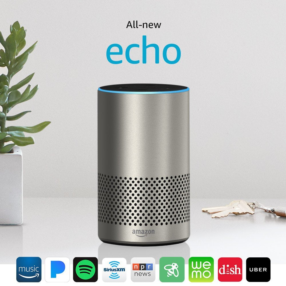 All New  Echo 2nd Generation 2017 Silver with improved sound pow – JG  Superstore