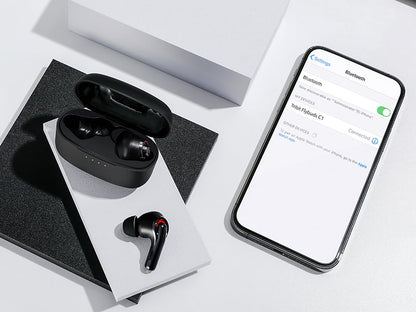 [CLEARANCE] Tribit FlyBuds C1 Bluetooth 5.2 True Wireless Earbuds with 50h Playtime and up to 90% Noise Cancellation feature with 4 built-in Mics