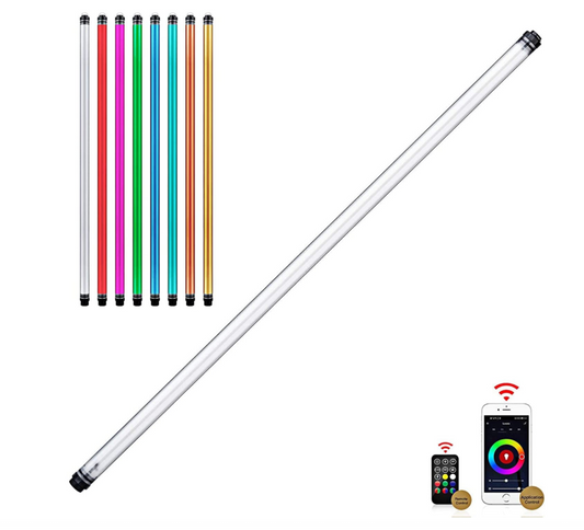 Luxceo P120 RGB Waterproof LED Light Wand 360 Degree Full Color Tube with Bluetooth App Control for Photo Video Studio