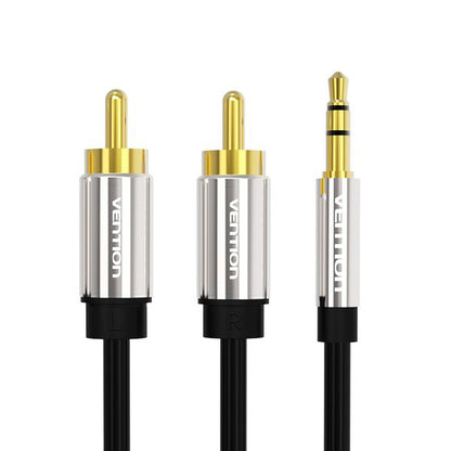 [CLEARANCE] Vention TRS 3.5mm Male to Dual RCA Male Gold Plated (BCF) Audio Cable for Amplifiers, Laptops, Mixers, Mobile Phones (Available in 1M, 1.5M, 2M, 3M, 5M, and 10M)