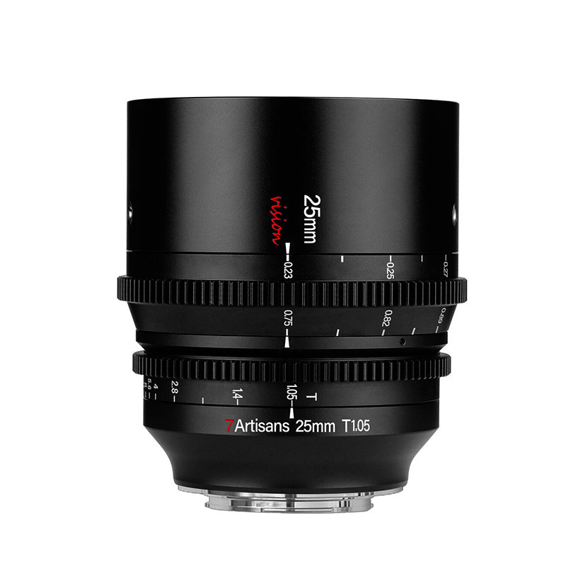 7Artisans Vision 25mm T1.05 Photoelectric MF Manual Focus Cine Lens for APS-C Format Sensors, ED Glass and All-Metal Shell Design for Canon EOS-R RF Mount Mirrorless Cameras