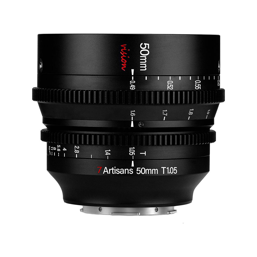 7Artisans Vision 50mm T1.05 Photoelectric MF Manual Focus Cine Lens for APS-C Format Sensors, ED Glass and All-Metal Shell Design for Canon EOS-R RF Mount Mirrorless Cameras