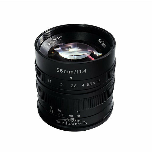 7Artisans Photoelectric 55mm f/1.4 Manual Focus Design Lens for Canon EF-M (Black)