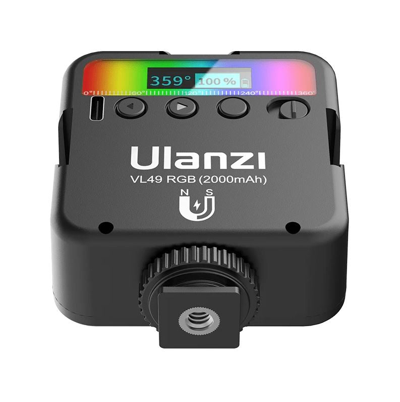 Ulanzi VL49 RGB Pocket LED Video Light 2700K-9000K On Camera Light Mini Pocket Fill Light Photography Lighting Vlog Light