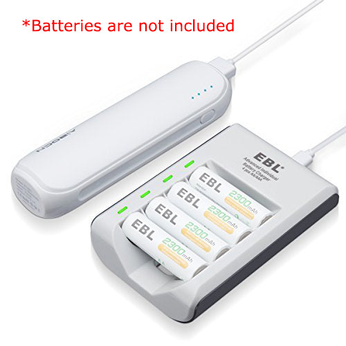 EBL® 807 4 Slot AA AAA Rechargeable Battery Charger With LED Indicate Lights USB TYPE