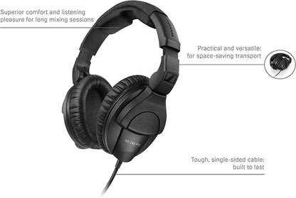 Sennheiser HD 280 PRO Circumaural Closed-Back Professional Monitor Headphones Foldable with 3m Coiled Cable High Ambient Noise Attenuation (New Model)