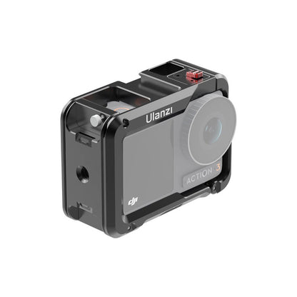Ulanzi Full Wrap Case Sports Camera Cage with Quick Release Lock, 1/4"-20 Accessory Threads and Cold Shoe Mount for DJI Osmo Action 3