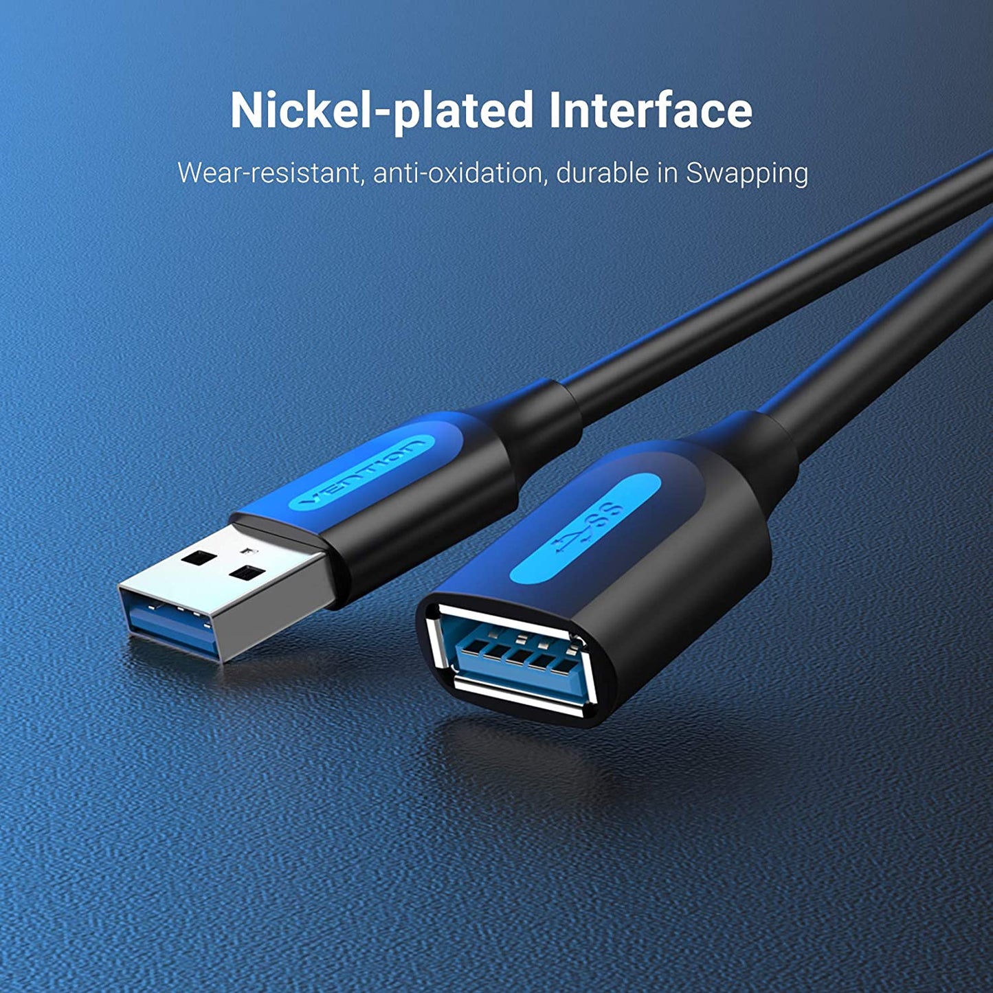 Vention USB 3.0 Extension Cable (A Male to A Female) 2-meters Extender Data Cord PVC Type with 5Gbps Transfer Rate (CBH)