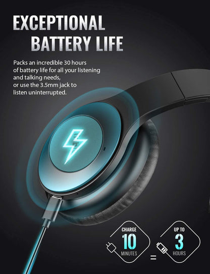 [CLEARANCE] Tribit QuietPlus Wireless Headphones Bluetooth 5.0 Over Ear Foldable with Microphone Memory Padding Noise Cancelling 30h Playtime Hi-Fi Stereo Sound BTH100 | C02-1947N-01
