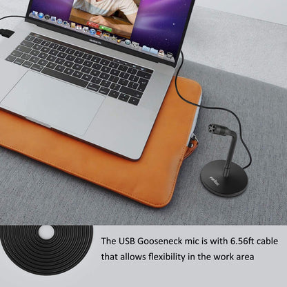 [CLEARANCE] Fifine K050 Mini Gooseneck USB Microphone for Dictation and Recording,Desktop Microphone for Computer Laptop PC, Plug and Play Great for Skype, YouTube, Gaming, Streaming, Voiceover, Discord and Tutorials