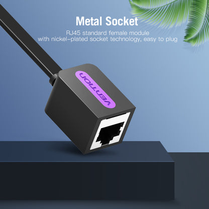 Vention CAT7 Ethernet Flat Cable FTP 10Gbps 600MHz (Male to Female) High Speed Lan Network Wire Cord for Internet Router PC Modem (ICB)
