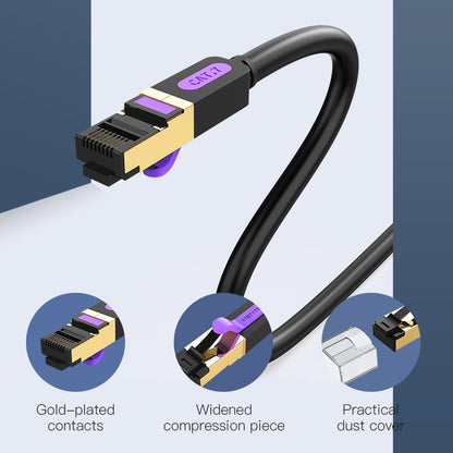 Vention CAT7 Ethernet Round Cable SSTP Patch Cable 10Gbps 600MHz Super Speed Lan Network Wire Cord for Internet Router PC Modem (ICDB) (Available in 10M & 15M)