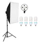 Pxel LS-SB-4B KIT 1 4-Socket 50x70 cm Softbox 1(pc), 4 pcs 150W Bulb, 1 pc 200cm Light Stand for Photography, Studio Lightings and Videography