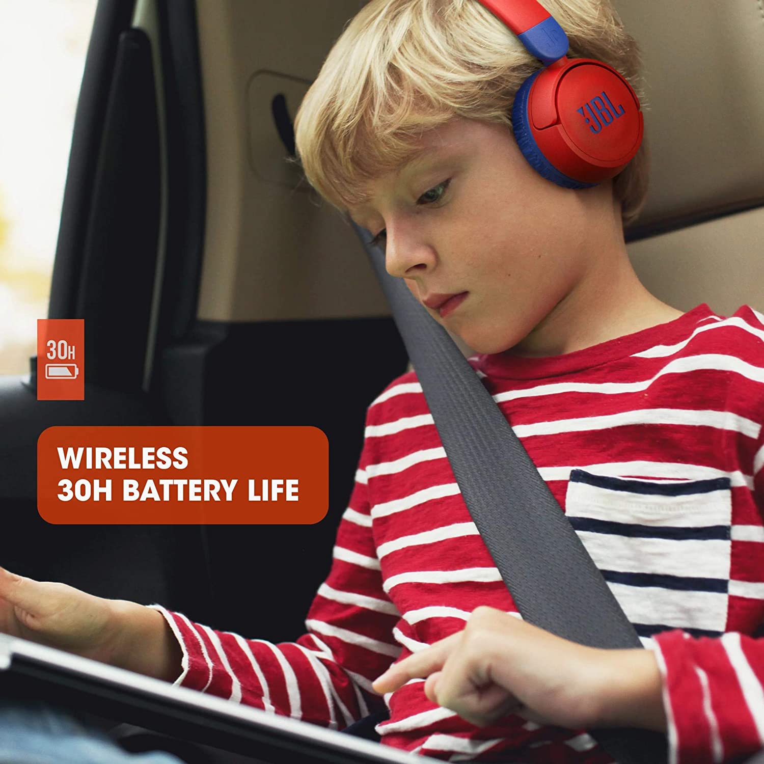 JBL Jr310BT Kids Wireless On Ear Headphones Bluetooth 5.0 Foldable with Mic 30h Battery Easy Controls 15m Range