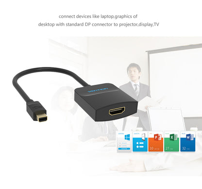 [CLEARANCE] Vention 1080p/60Hz HDMI Female to Mini DisplayPort Male Video Converter Cable 0.15-Meter for Laptop, Projector, TV | HBCBB