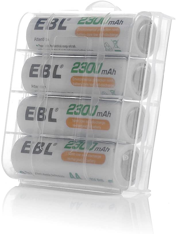 EBL LN-8111 Home Basic 1.2V AA 2300mAh NiMH Nickel Metal Hydride Rechargeable Batteries with Included Storage Case for Portable and Emergency Electronics (Pack of 4)