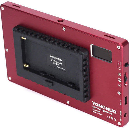 YongNuo YN125 II Ultra Slim 3200K-5600K LED Video Light DC and USB Type-C Power Ports (Black, Red)