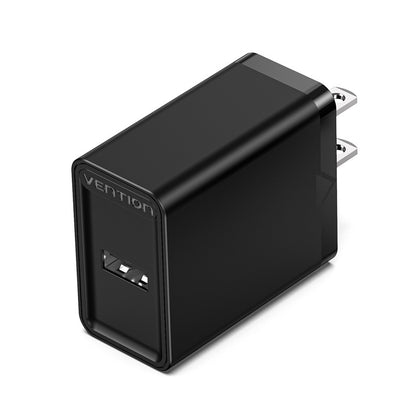 Vention 12W / 18W USB Single Port Fast Charge Wall Charger for Phone Tablet and Other Devices (US Plug) (Black, White) | FAA, FAB