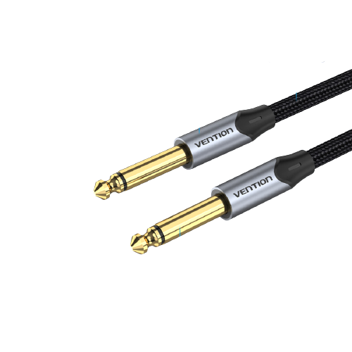 Vention 6.5mm Jack Male to 6.5mm Jack Male Cotton Braided Gold Plated (BAS) Audio Cable for Musical Instruments, Speakers, Amplifiers, Mixers (Available in 1M, 1.5M, 2M, 3M, 5M and 10M)