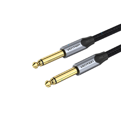 [CLEARANCE] Vention 6.5mm Jack Male to 6.5mm Jack Male Cotton Braided Gold Plated 2-Meters (BAS) Audio Cable for Musical Instruments, Speakers, Amplifiers, Mixers