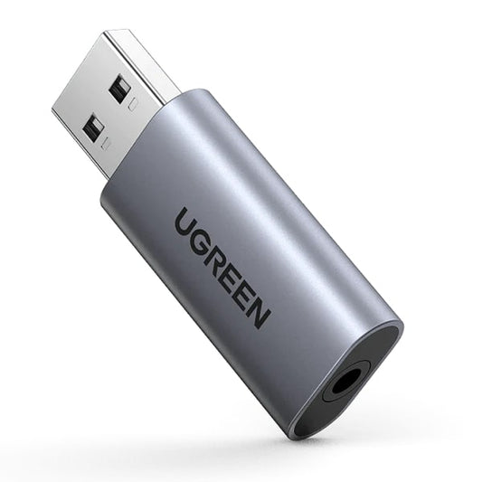 UGREEN USB 2.0 to 3.5mm AUX Audio Port Jack Compact External Sound Card Stereo Adapter for TRRS Interface Headphones and Headsets | 80864