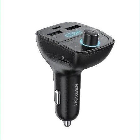 UGREEN Car Lighter FM Transmitter with Built-in Bluetooth Controls USB-C PD Power Delivery and USB-A Fast Charging Ports | 80910