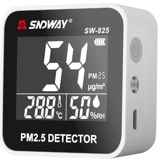 SNDWAY SW-825 - SW825 Digital Air Quality Monitor Laser PM2.5 Detector Tester Temperature Humidity Meter