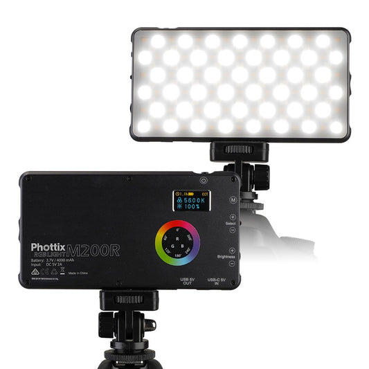Phottix M200R RGB LED Video Panel Light and USB Power Bank 4000mAh (Black) PH81419
