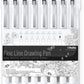 Ohuhu Fineliners Set of 8 Ultra Fine Line Drawing Markers, 8 Assorted Tip Sizes Black Ink
