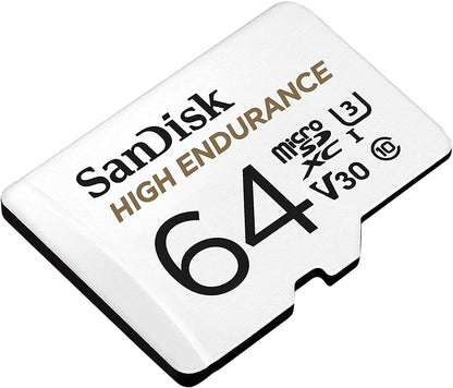 SanDisk HIGH ENDURANCE microSD Card U3, V30, 4K UHD SDXC Class 10, 100mb/s and 40mb/s Read and Write Speed with Adapter (32GB, 64GB, 128GB, 256GB)