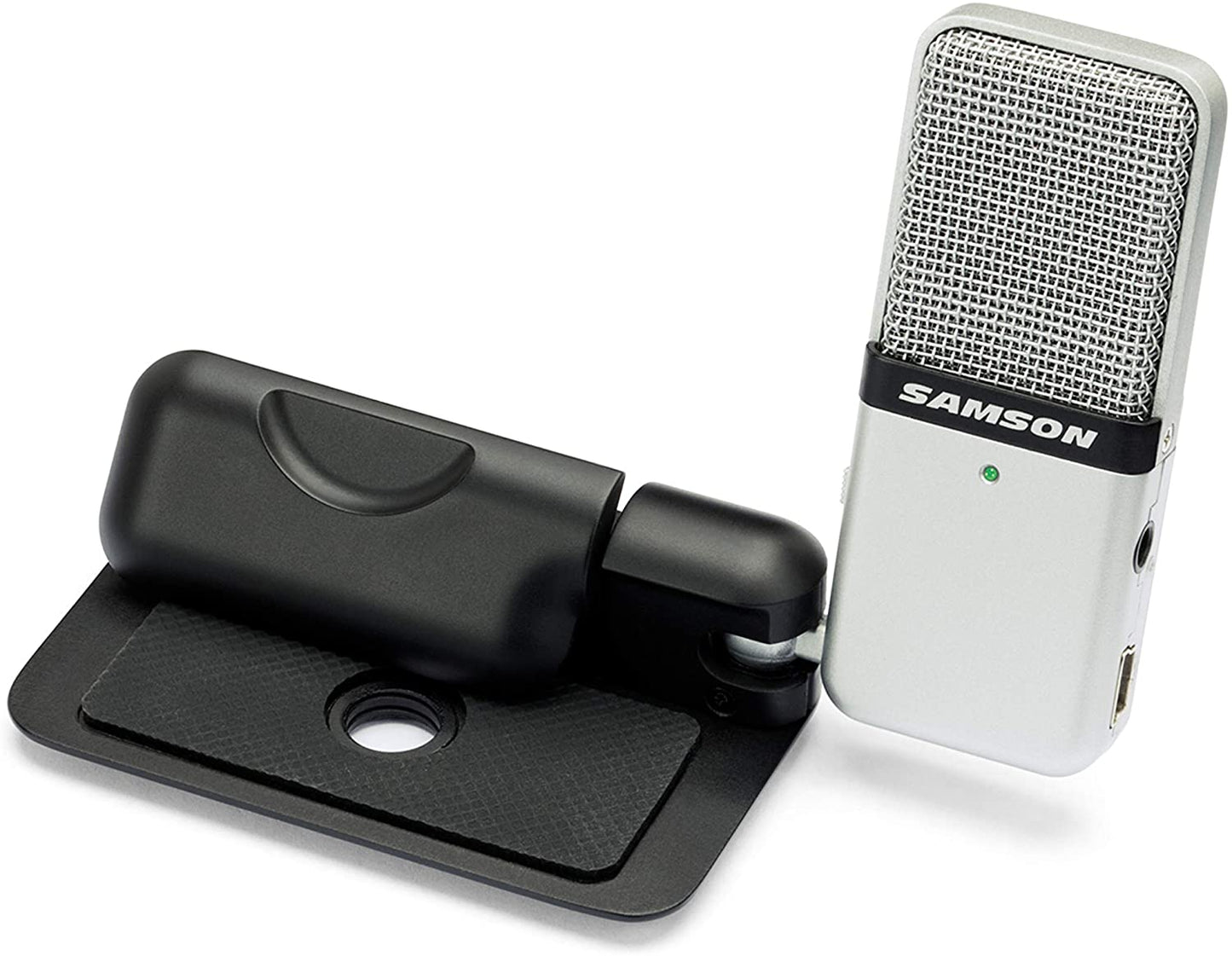 [CLEARANCE] Samson Go Mic Clip-on Portable Dual Condenser Microphone with USB Mini-B and 3.5mm Jack Interface for Music Field Recording & Podcasting | ESAGOMIC