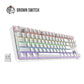 Royal Kludge RK Sink87 RGB 87 Keys Mechanical Gaming Keyboard 2.4G Wireless Wired Hot Swappable TKL with Bluetooth 5.0 (White, Black) (Available in Blue Clicky, Red Linear, and Brown Tactile Switch)