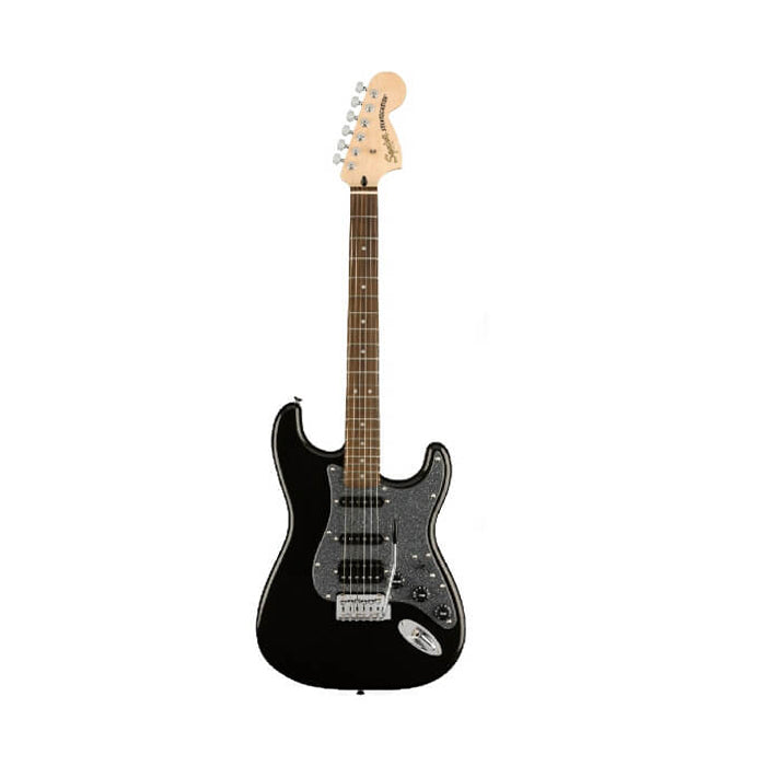 Squier by Fender Affinity Series 21 Frets 6 String Stratocaster Electric Guitar HSS with Tremolo, C-Shape Neck, Indian Laurel Fingerboards and Maple Finish (Metallic Black) | 378108565