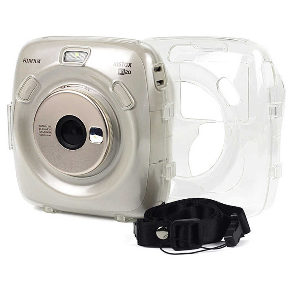 Pikxi CSQ20 Fujifilm Instax Square SQ20 Instant Camera Clear Transparent Case White