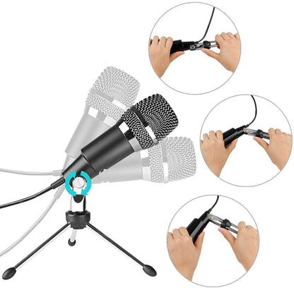 [CLEARANCE] Fifine K668 Plug and Play Home Studio USB Condenser Microphone for Skype, Recordings for YouTube, Google Voice Search, Games