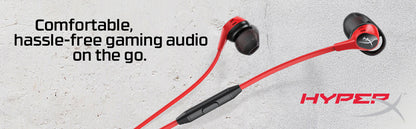 [CLEARANCE] HyperX HX-HSCEB-RD Cloud Earbuds, Gaming Headphones with Mic for Nintendo Switch and Mobile Gaming