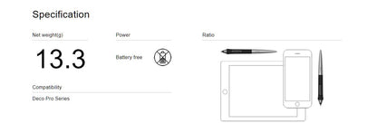 [CLEARANCE] XP-Pen AC61 PA1 Battery-Free Stylus and Pen Holder with 60 Degrees Tilt Support Function and 8192 Levels of Pressure Sensitivity with One-Click Toggle Buttons for Deco Pro Series